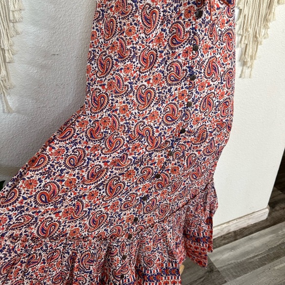 Veronica Beard Paisley Print Spaghetti Strap Lightweight Dress medium - Picture 2 of 8